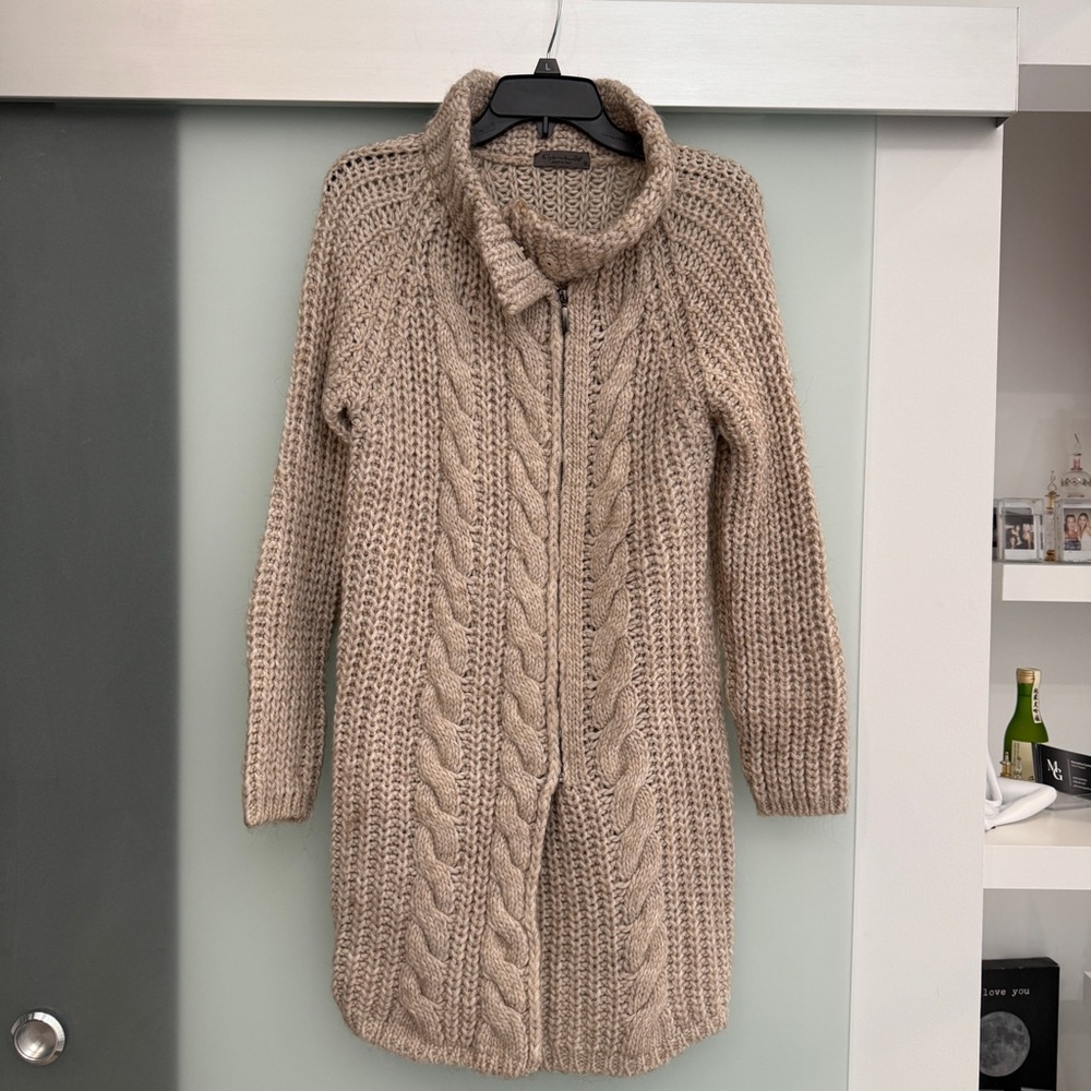 Cozy Tan Cable Knit Sweater